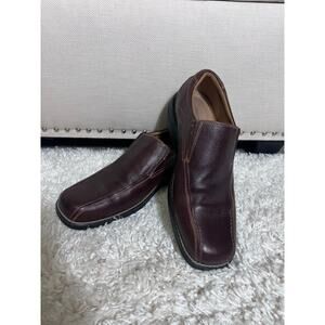 Dockers Brown Leather Mens 11.5 Loafer All Motion Comfort Insole Wedding Office